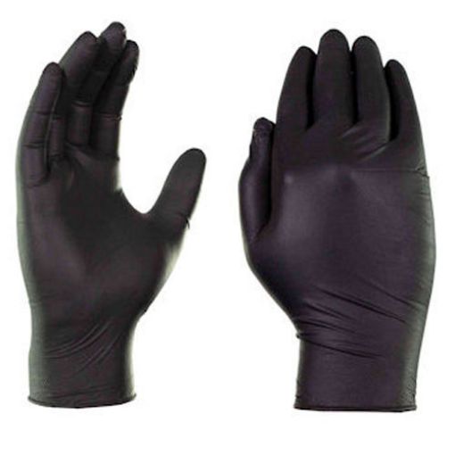 Picture of Disposable Powder Free Gloves, Nitrile, Black, 100 gloves per box, Size Small