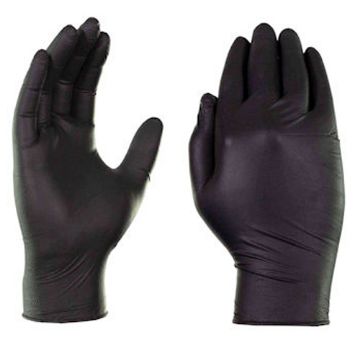 Picture of Disposable Powder Free Gloves, Nitrile, Black, 100 gloves per box, Size 2XL