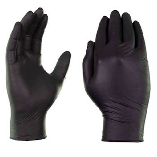 Picture of Disposable Powder Free Gloves, Nitrile, Black, 100 gloves per box, Size 2XL