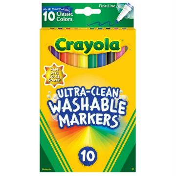 Picture of Ultra-Clean Washable Markers, Fine Line Precision Bullet Tip, Assorted Colors, 10/Box