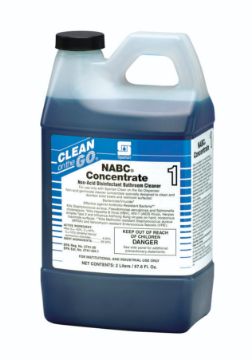 NABC Concentrate 1, Restroom Bathroom Cleaner, 2 Liter Bottles, 4 bottles per carton