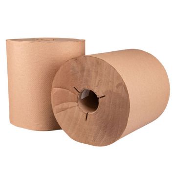 Picture of Natural Paper Towel Roll, 800 feet, With Y-Notch, Kraft Brown, 6 Rolls per carton