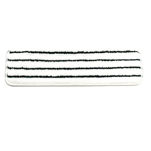 Picture of Horizontal Stripe Flat Scrubbing Microfiber Mop Head - Green/White Stripe, 18", 12 mop heads/carton