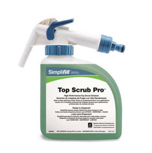 Picture of Simplifill Top Scrub Pro Cleaner for Standard Floor Machines or Auto Scrubbers, 2 Liters per Bottle, 2 Bottles per Carton