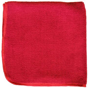 16" x 16" Microfiber Cloth, 300 gsm, Red, Dozen