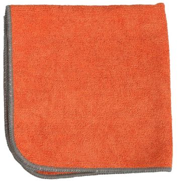 16" x 16" Microfiber Cloth, 300 gsm, Orange, Dozen