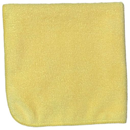 16" x 16" Microfiber Cloth, 300 gsm, Yellow, Dozen