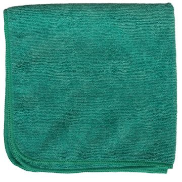 16" x 16" Microfiber Cloth, 300 gsm, Green, Dozen