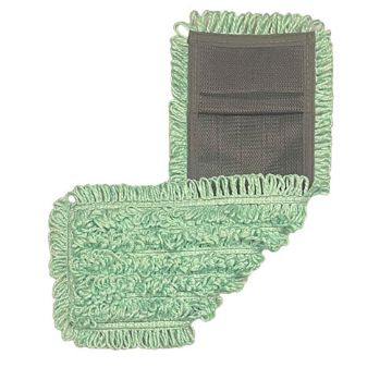 Microfiber Loop Pocket Mop, Premium, Mesh-Back, Green