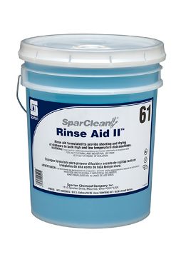 Sparclean Rinse Aid II, 5 Gallon Pail