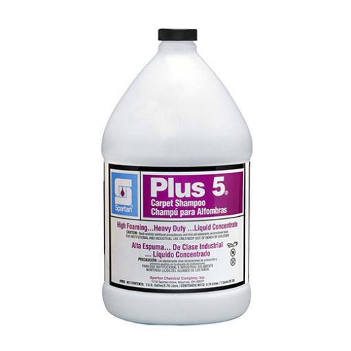 Plus 5 Carpet Shampoo, 1 Gallon Bottle, 4 per Carton
