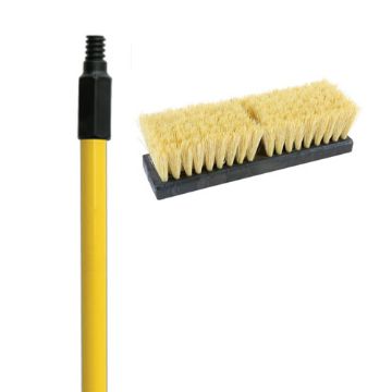 Deck Scrubbing Brush with 60" Fiberglass Handle