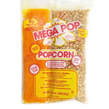 Picture of Gold Medal Mega Pop Popcorn Kit with Pre-Measured Corn and Oil, Butter Flavor, 10.6 oz., 24 pk