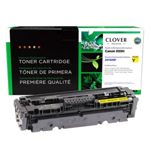 Clover Remanufactured High Yield Yellow Toner Cartridge for Canon 055HY (3017C001)
