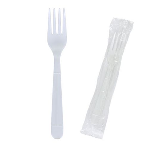 Wrapped Heavy Weight Polypro Forks, White, 1000 per carton