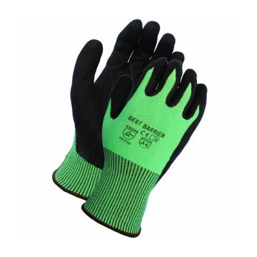 ProWorks Sandy Nitrile Coated Cut Resistant Gloves 13G A4, Lime Green, Small