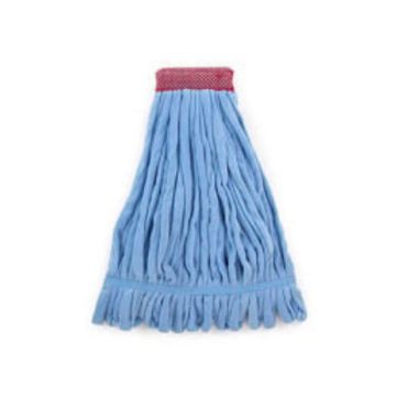Microfiber Tube Wet Loop Mop, Large, Blue with Headband