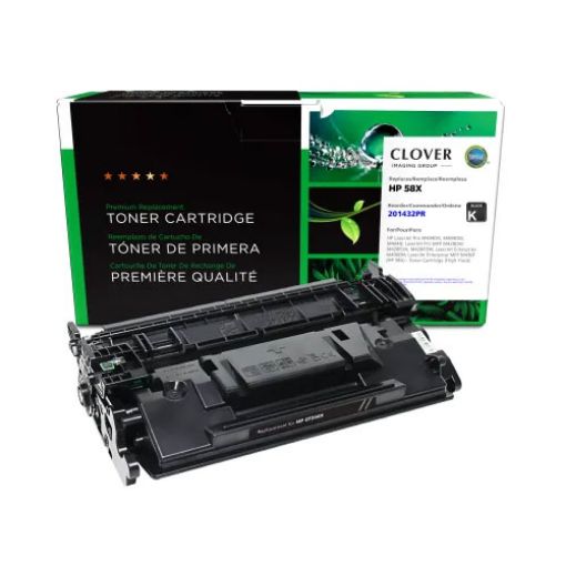 Clover Remanufactured High Yield Toner Cartridge (Reused OEM Chip) for HP 58X (CF258X), Black