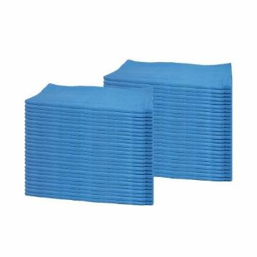 Blue Absorbent Huck Towel, 50 Pack, 14" X 24"