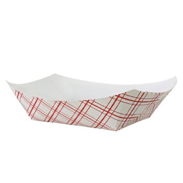 Empress 1/2 lb Red Plaid Food Tray. PFAS Free, 4 packs of 250, 1000 per carton