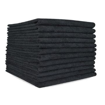 Black Microfiber Cloth, 16 x 16 x 16, 45 gram, 1 Dozen